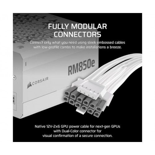 ספק Corsair RM850e ATX3.1 Fully modular 80Plus Gold White
