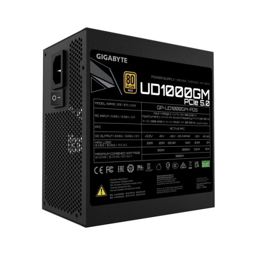 ספק כוח Gigabyte UD1000GM PG5 1000W PCIE 5.0 ready 80 PLUS Gold