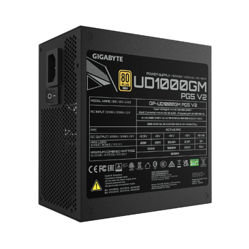 ספק Gigabyte UD1000GM PG5 1000W V2 PCIE 5.1 ATX 3.1 80 PLUS Gold
