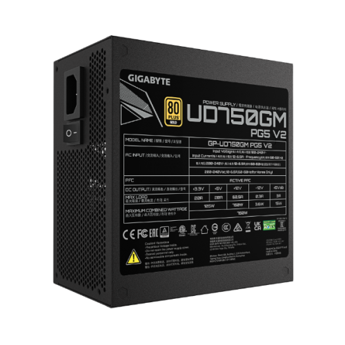 ספק כוח Gigabyte UD750M PG5 V2 750W 80 Plus Gold PCIE 3.1 ATX 5.1