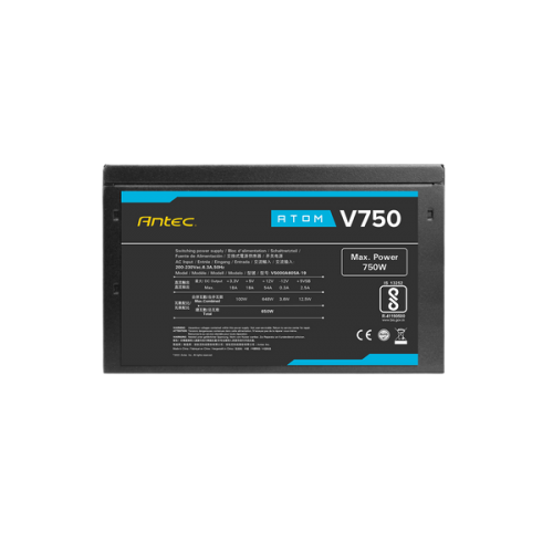 ספק כוח ANTEC ATOM V750 Active PFC 120MM silent fan non-mudular