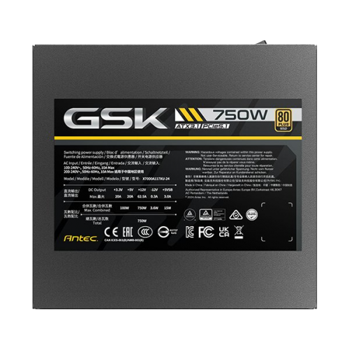 ספק כוח ANTEC GSK 750 ATX3.1 Ready Full-Modular 80Plus Gold