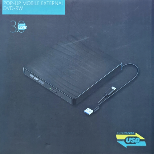 כונן DVD-RW חיצוני נייד וקפוץ, שחור דק חדש