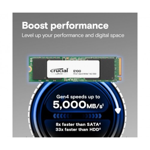 דיסק פנימי Crucial SSD E100 480GB PCIe Gen4 2280 NVMe M.2