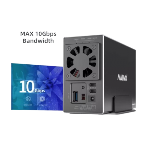 מארז חיצוני ל-2 דיסקים MAIVO HDD 3.5 DUAL BAY USB3.2 RAID