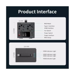 מארז ל4 דיסקים תומך RAID MAIVO 4X3.5inch USB3.1 TYPE-C HDMI