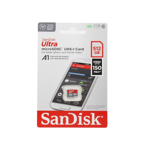 כרטיס זכרון SanDisk 512GB Ultra microSDXC UHS-I Up to 150MB/s C10