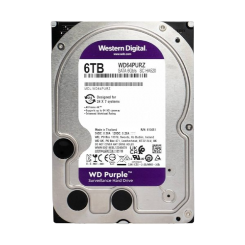 דיסק לנייח 3.5 Western Digital 6TB Purple 5400RPM 256MB Cache