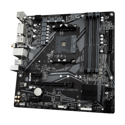 לוח אם Gigabyte A520M DS3H AC 1.4 DDR4 M.2 WIFI BT AM4