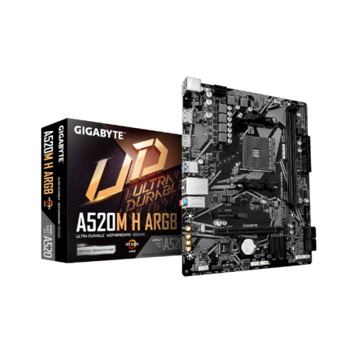 לוח אם Gigabyte A520M H ARGB AM4 DDR4 Micro-Atx HDMI DP