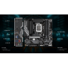 לוח Gigabyte B760M GAMING X DDR4 Gen 5 PCIE5.0 Micro-ATX LGA1700