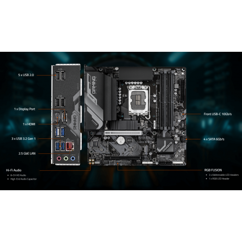 לוח Gigabyte B760M GAMING X DDR4 Gen 5 PCIE5.0 Micro-ATX LGA1700