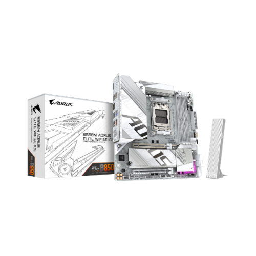 לוח אם Gigabyte B850M AORUS ELITE WIFI6E ICE M-ATX DDR5 AM5 2.5GB