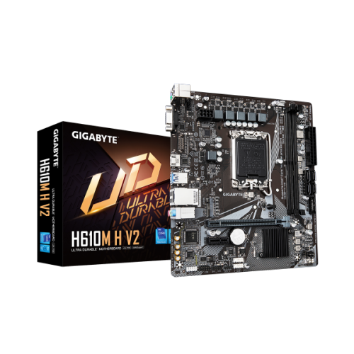 לוח לאינטל דור 12-14 Gigabyte H610M H V2 DDR5 VGA HDMI