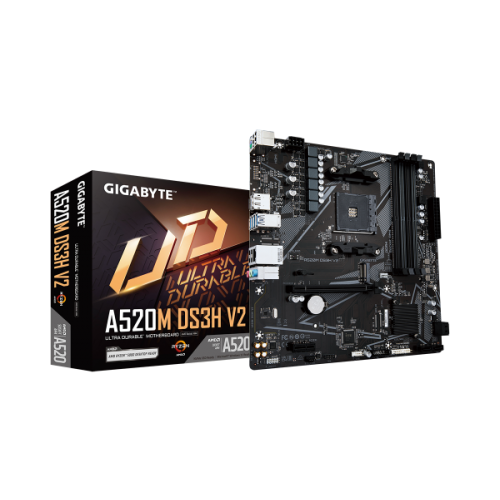 לוח למעבדי Gigabyte A520M DS3H V2 1.1 AM4 AMD Micro-Atx