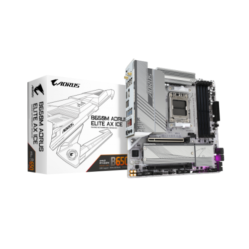 לוח Gigabyte B650M A ELITE AX ICE ATX AM5 WIFI BT PCIE5.0 White