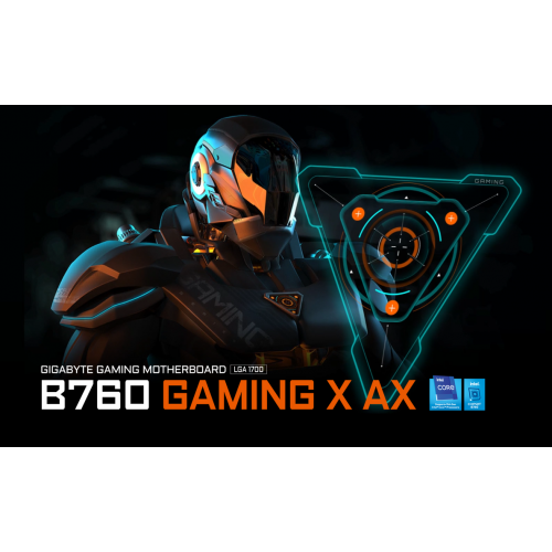 לוח למעבדי אינטל Gigabyte B760 Gaming X AX 1.2 DDR5 ATX WIFI6
