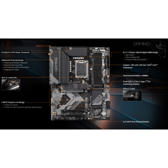 לוח למעבדי אינטל Gigabyte B760 Gaming X AX 1.2 DDR5 ATX WIFI6