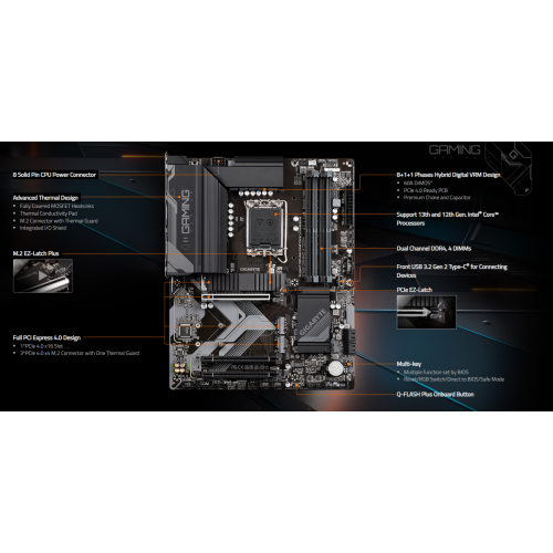 לוח Gigabyte B760M GAMING X DDR4 Micro-ATX LGA1700
