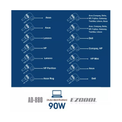 שנאי אוניברסלי למחשב ניד EZCOOL AD-880 90W AUTO Identification