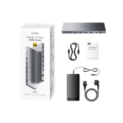 תחנת עגינה Cudy CS700 Dual 4K 10Gbs USB-C PD 100W