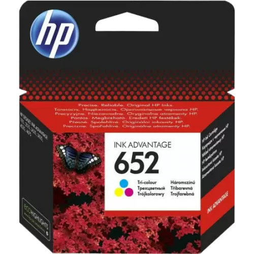 ראש דיו מקורי צבעוני HP 652 F6V24AE 