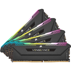 זכרון קיט לנייח CORSAIR 32GB 4X8 DDR4 3200MHz CL16 RGB PRO Black