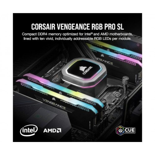 זכרון קיט לנייח CORSAIR 32GB 4X8 DDR4 3200MHz CL16 RGB PRO Black