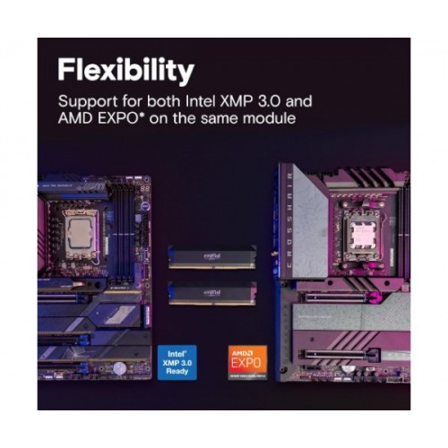 זכרון לנייח Crucial Pro DDR5 32GB 2X16 6400Mhz C38 UDIMM XMP/EXPO