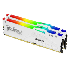 זכרון לנייח Kingston FURY Beast White RGB 32GB 2x16GB 5600MHZ c36