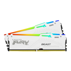 זכרון לנייח Kingston FURY Beast White RGB 32GB 2x16GB 5600MHZ c36