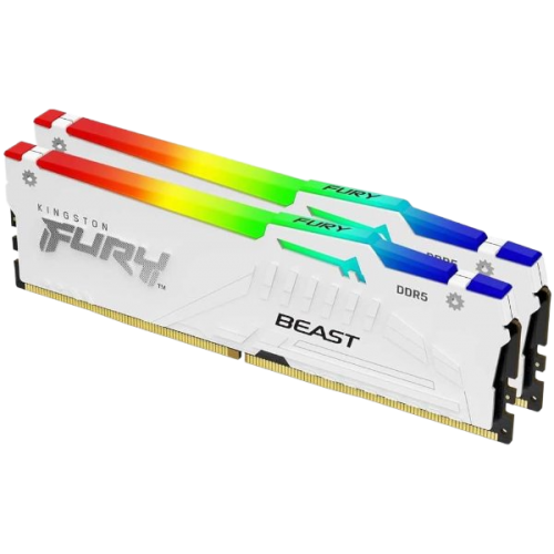 ז.לבן לנייח DDR5 32GB 2x16GB 6400Mhz C32 Kingston Fury Beast RGB