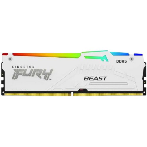 ז.לבן לנייח DDR5 32GB 2x16GB 6400Mhz C32 Kingston Fury Beast RGB