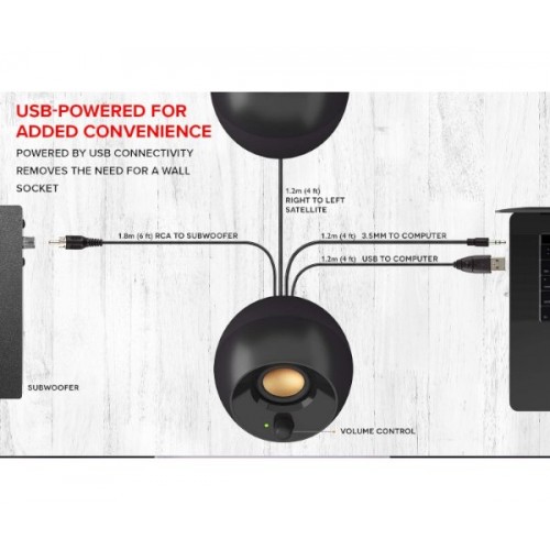 רמקולים Black Creative Pebble Plus 2.1 USB
