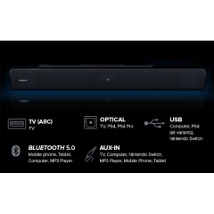 רמקולים CREATIVE STAGE V2 2.1 SOUNDBAR+SUBWOFER BT 5.0 160W ARC