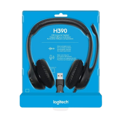 אוזניות ומיקרופון Logitech H390 USB Headphones Black