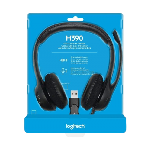 אוזניות ומיקרופון Logitech H390 USB Headphones Black