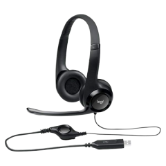 אוזניות ומיקרופון Logitech H390 USB Headphones Black