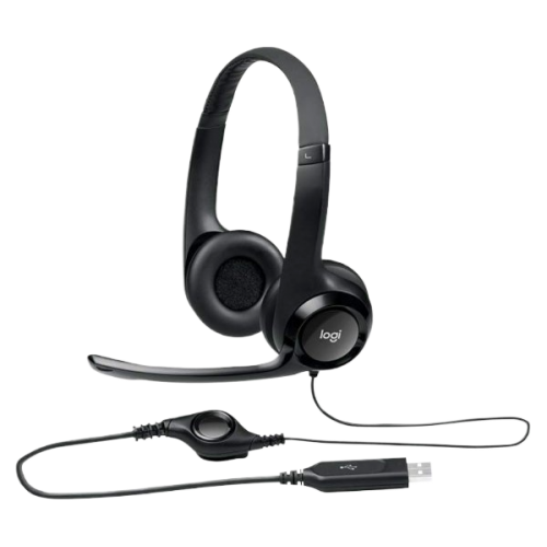 אוזניות ומיקרופון Logitech H390 USB Headphones Black