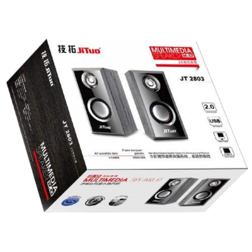 רמקולים USB JT 2803 מופעל על ידי USB 3.5 מ"מ אודיו מולטימדיה רמקול סטריאו דיגיטלי עץ