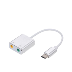 כרטיס קול חיצוני מסוג USB Type-C 7.1 סטריאו אודיו מיקרופון מתאם