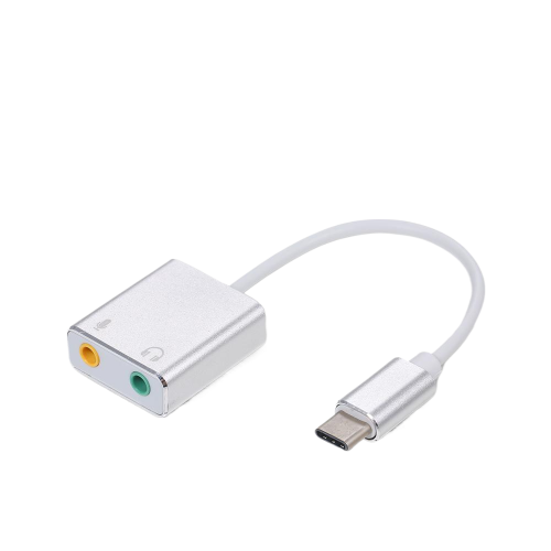 כרטיס קול חיצוני מסוג USB Type-C 7.1 סטריאו אודיו מיקרופון מתאם