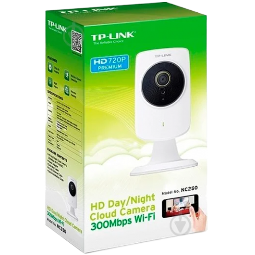 מצלמת ענן TP-Link TL-NC250 מצלמת IP HD יום/לילה, לבנה