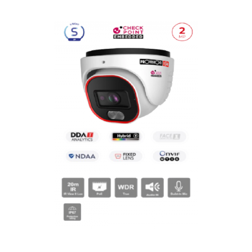 מצלמת כיפה PROVISION DH-320IPSN-28 2MP IP FIXED LENSE POE 2.8mm