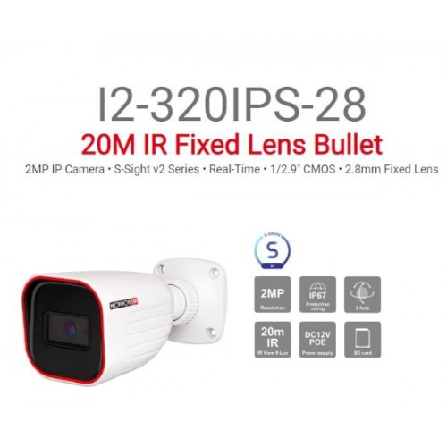 מצלמת צינור Provision IP 2MP 3.6mm Fixed IP67 SD Card 20m IR