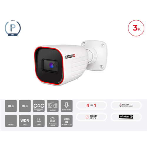 מצלמת צינור Provision I2-33K0AP AHD 2.8mm Lens 20m IR IP67