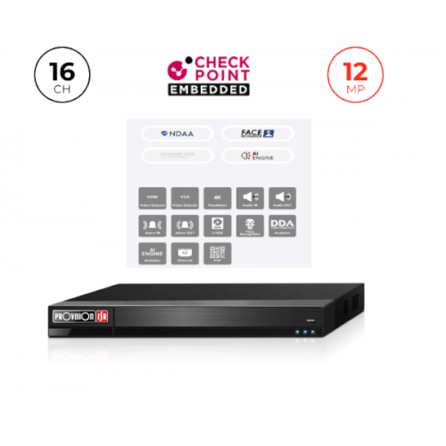 מכשיר הקלטה NVR 16CH 12MP IP 1U Face Recognition and Alarm