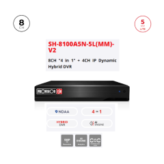 מכשיר הקלטה DVR SH-8100A5N-5L V2 8CH+4CH IP AUDIO IN/OUT 2TB