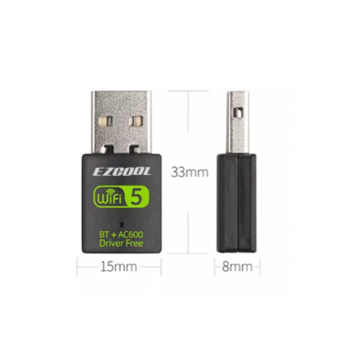 מתאם רשת אלחטית וEZcool 600Mbps Dual Band USB WIFI Adapter -BT+