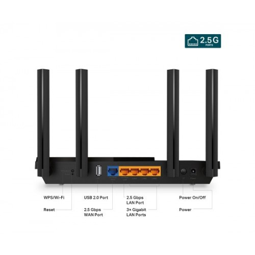 נתב TPLink Archer AX55 Pro Multi-Gigabit Wi-Fi 6 Router 2x 2.5GBE